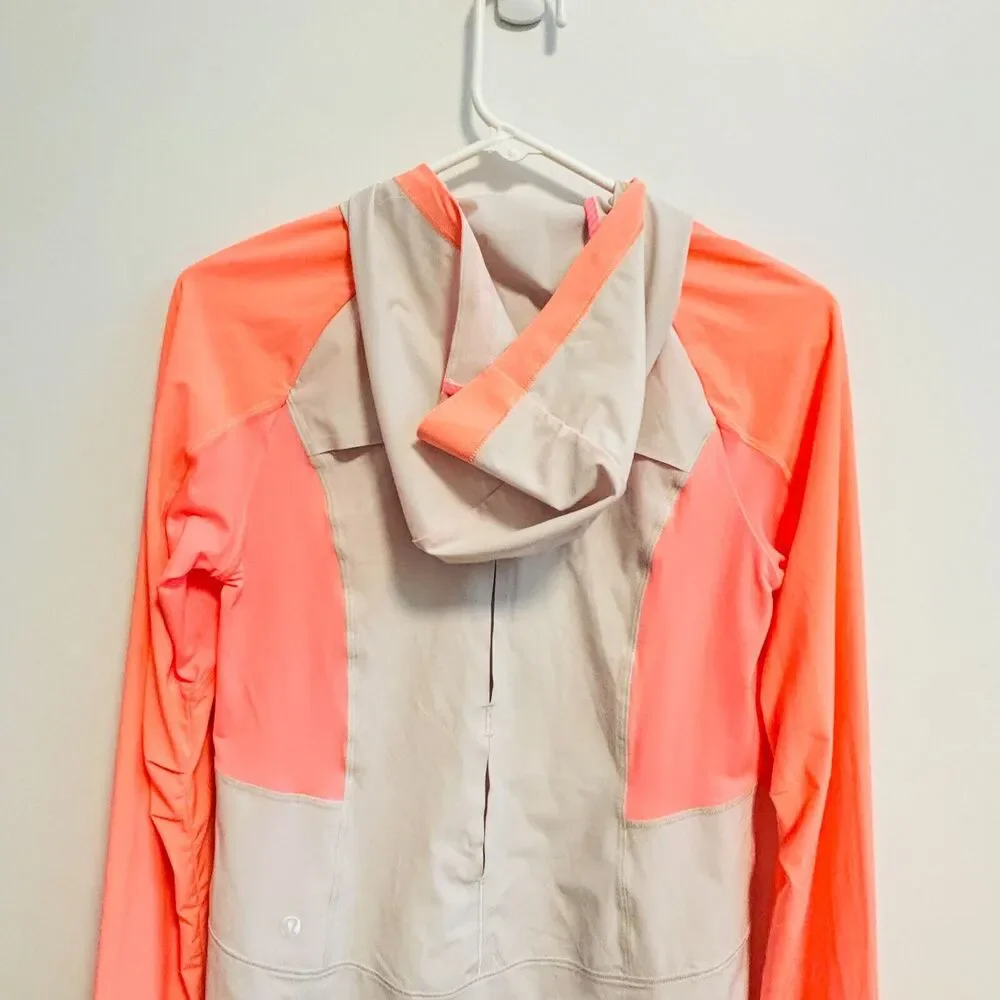 lululemon athletica Coral/Light Beige Lightweight Hooded Pullover
